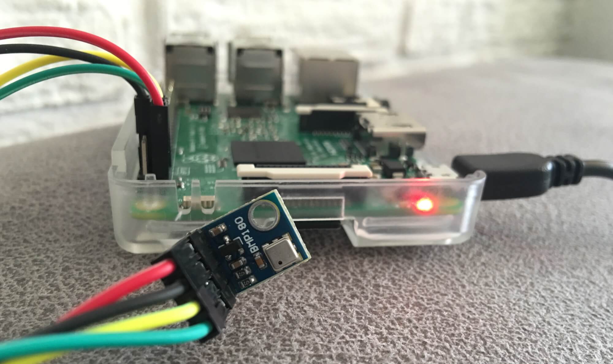 BMP180 luchtdruk en temperatuur sensor aansluiten op een Raspberry Pi